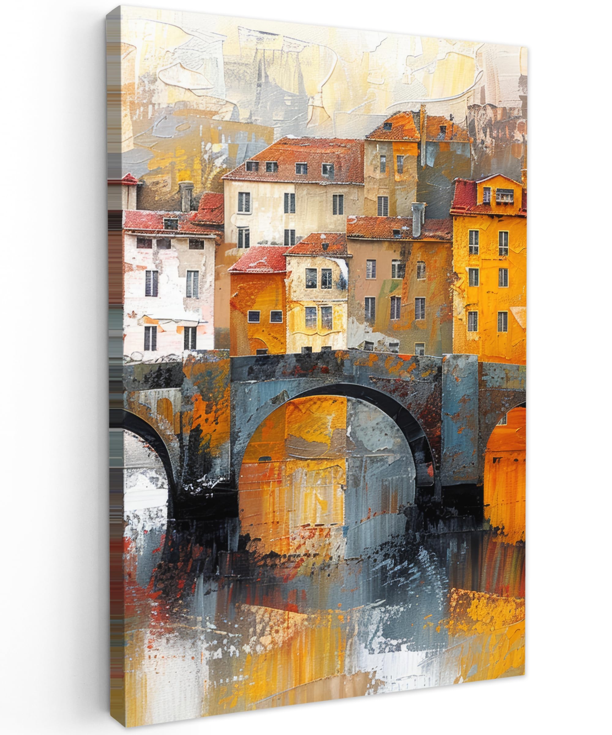 MuchoWow© Canvas Wall Art 16"x24" / 40x60 cm Decor Prints for Living Room Decorative Canvases Hall Artwork Moat - Art - Architecture - Brown