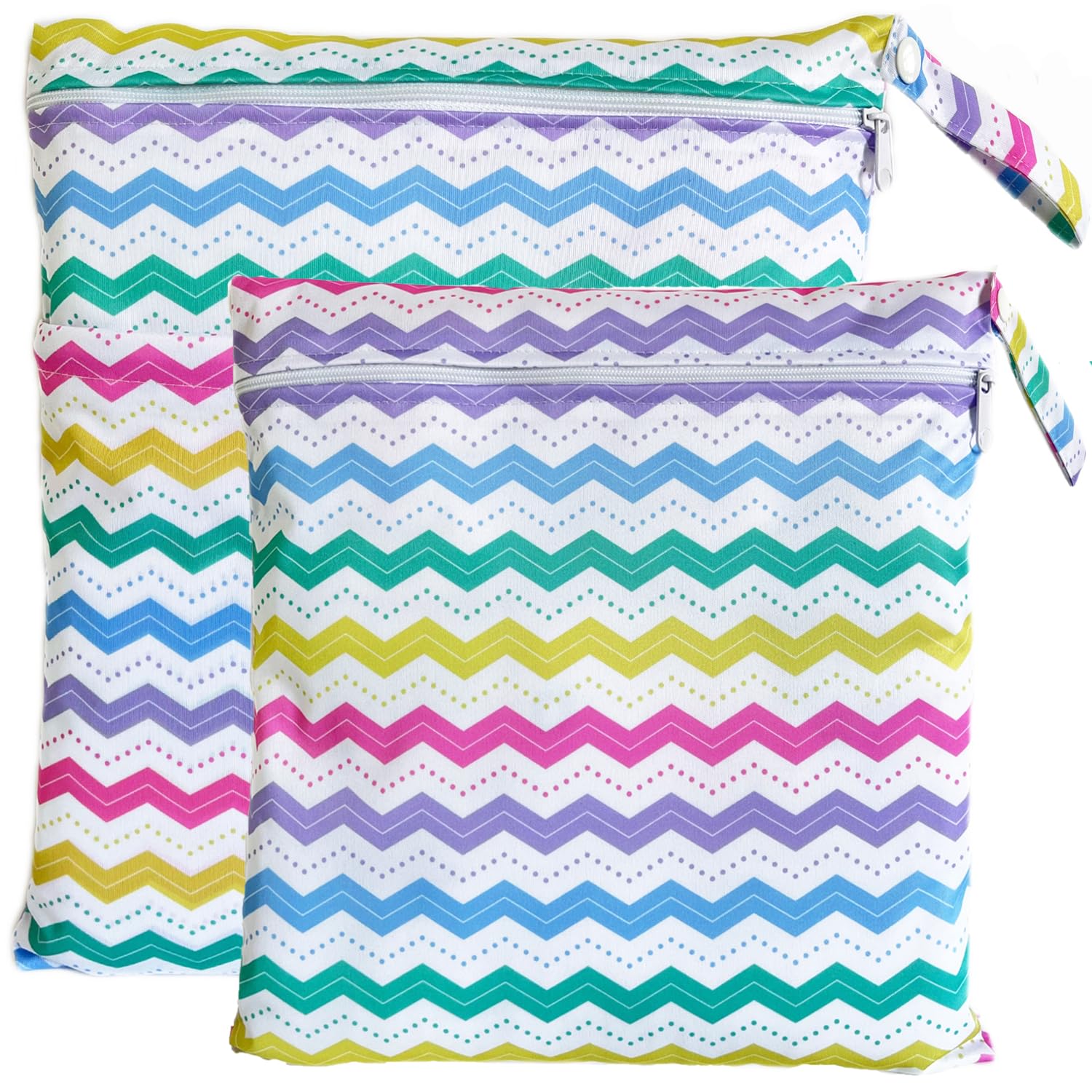 TRASUN Wetbag Nursery Wet Bag Nappy Bags Swimming Equipment Wet and Dry Changing Bag Pack of 2, Colour waves, 2er-Pack, Pack sack — image 1
