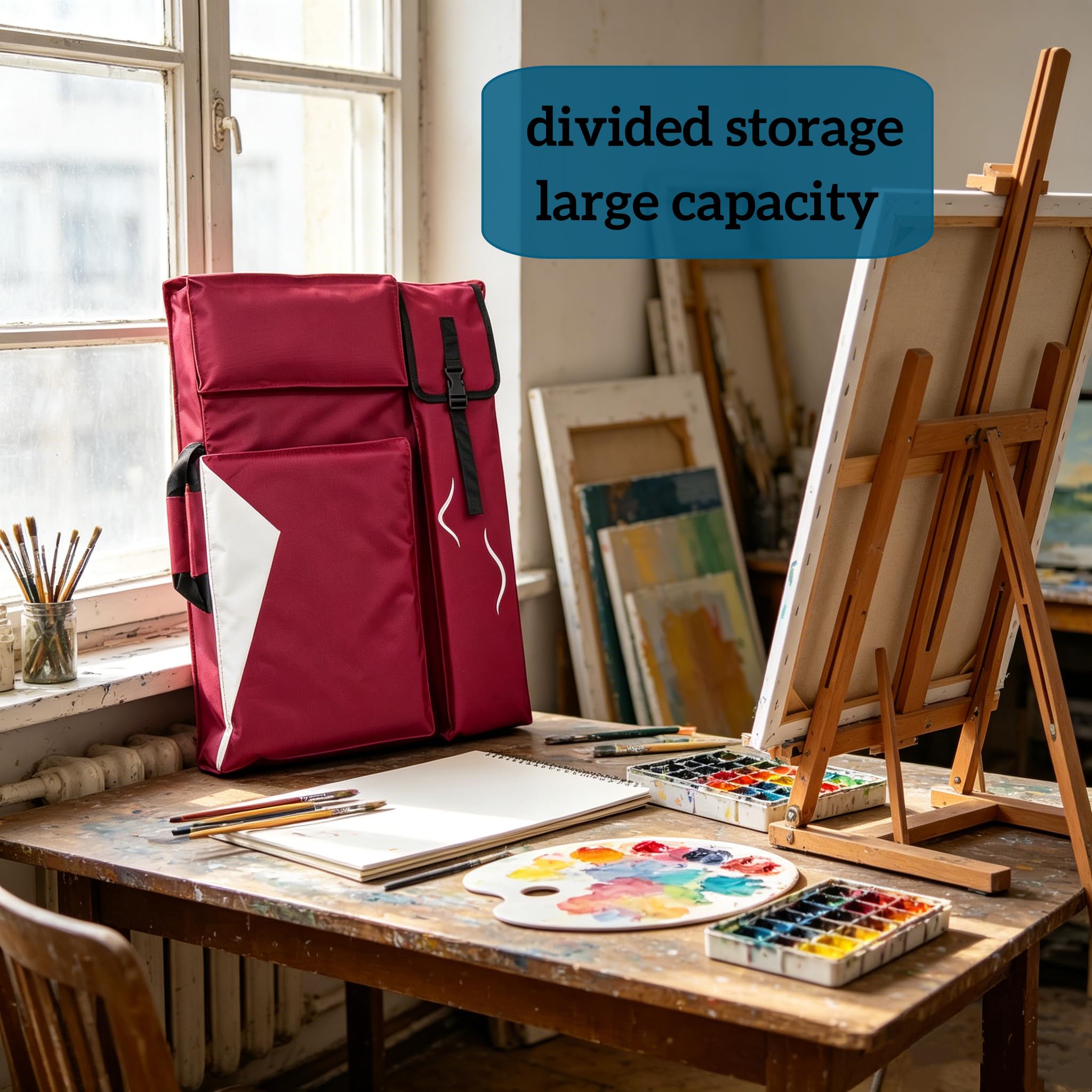 A2 Transporttasche Zeichnungtasche für Zeichenplatte Zeichenbrett 4K Wasserdicht Kunstmappe Kinder Erwachsener Multifunktional Zeichentasche für Skizze Malen Künstler Anfänger