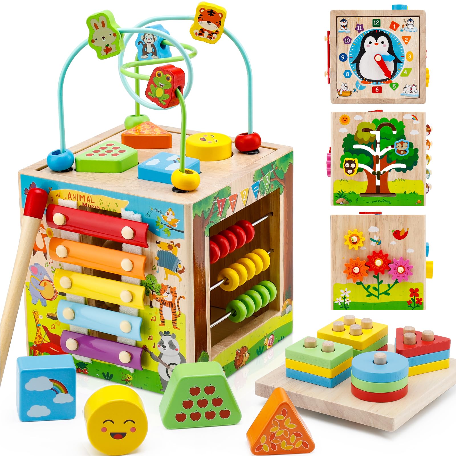 Resumplan Baby Wooden Activity Cube