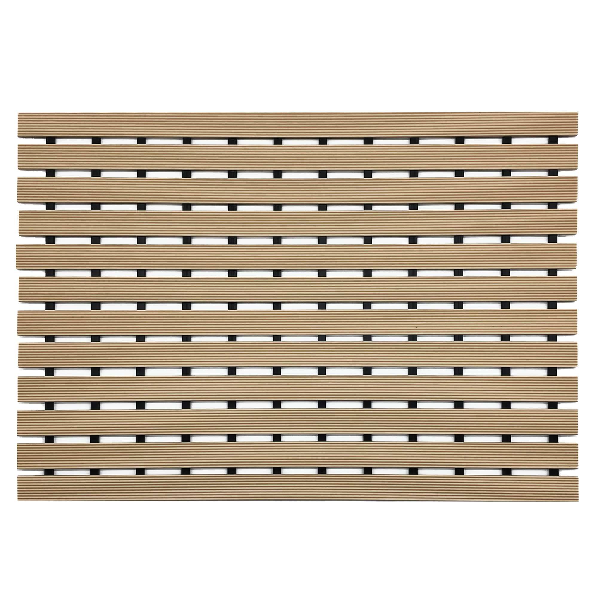Nicoman Beige Non-Slip Pvc Duckboard Shower Mat - 61Cm X 43Cm