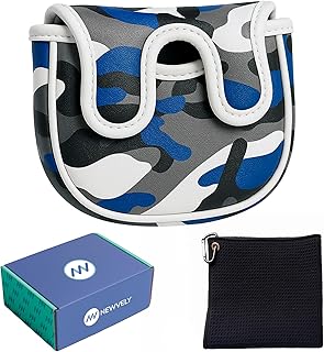 Golf Club Putter Cover Headcover for Blade Mallet Putter Cover with Magnetic Closure and Golf Towel