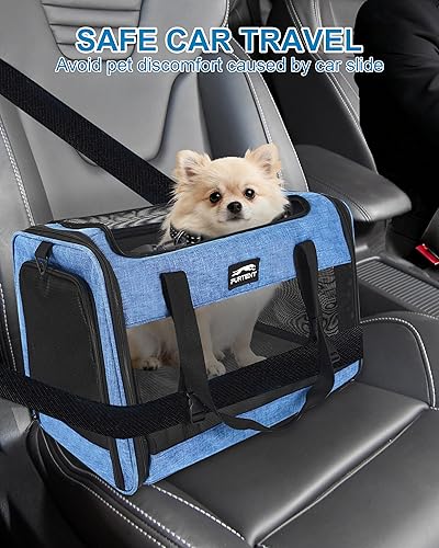 Vista 26 de Transportador de gatos para perros pequeños, medianos y grandes, transportador de gatos de lados suaves, transportador de viaje para mascotas, bolsa