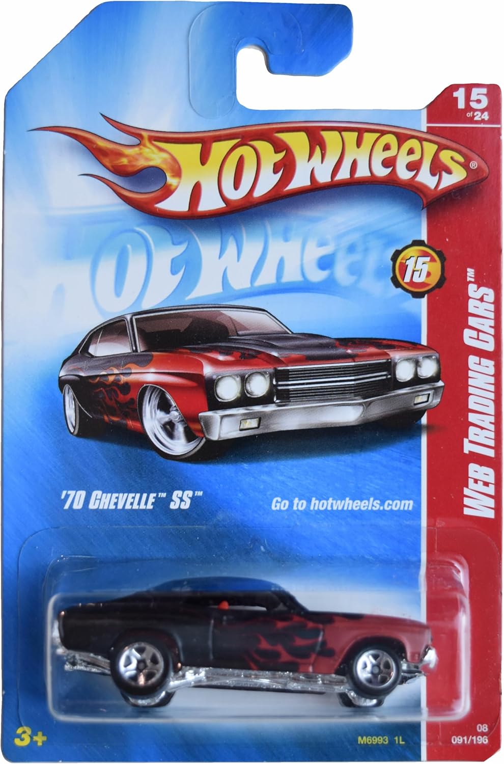 Hot Wheels '70 Chevelle SS, Web Trading Cars 15/24 [Black/red] 91/196