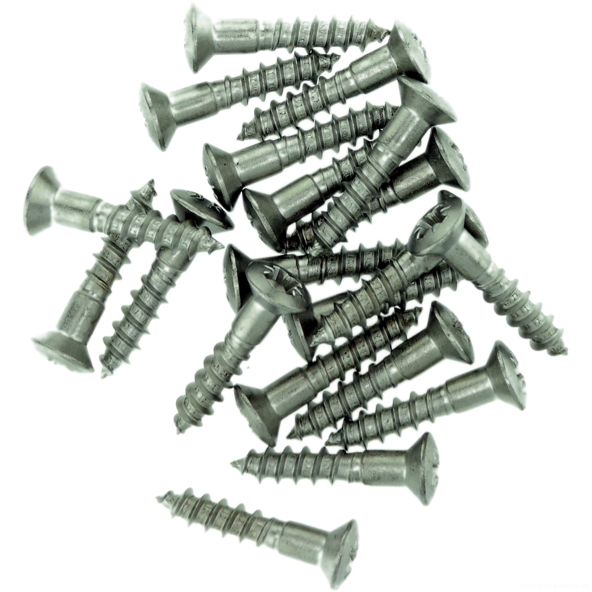 Singularity Supplies No.4 X 1.38 (3.0Mm X 35Mm) Pozi Raised Countersunk Wood Screw - Stainless Steel (A2) (Pack Of 20)