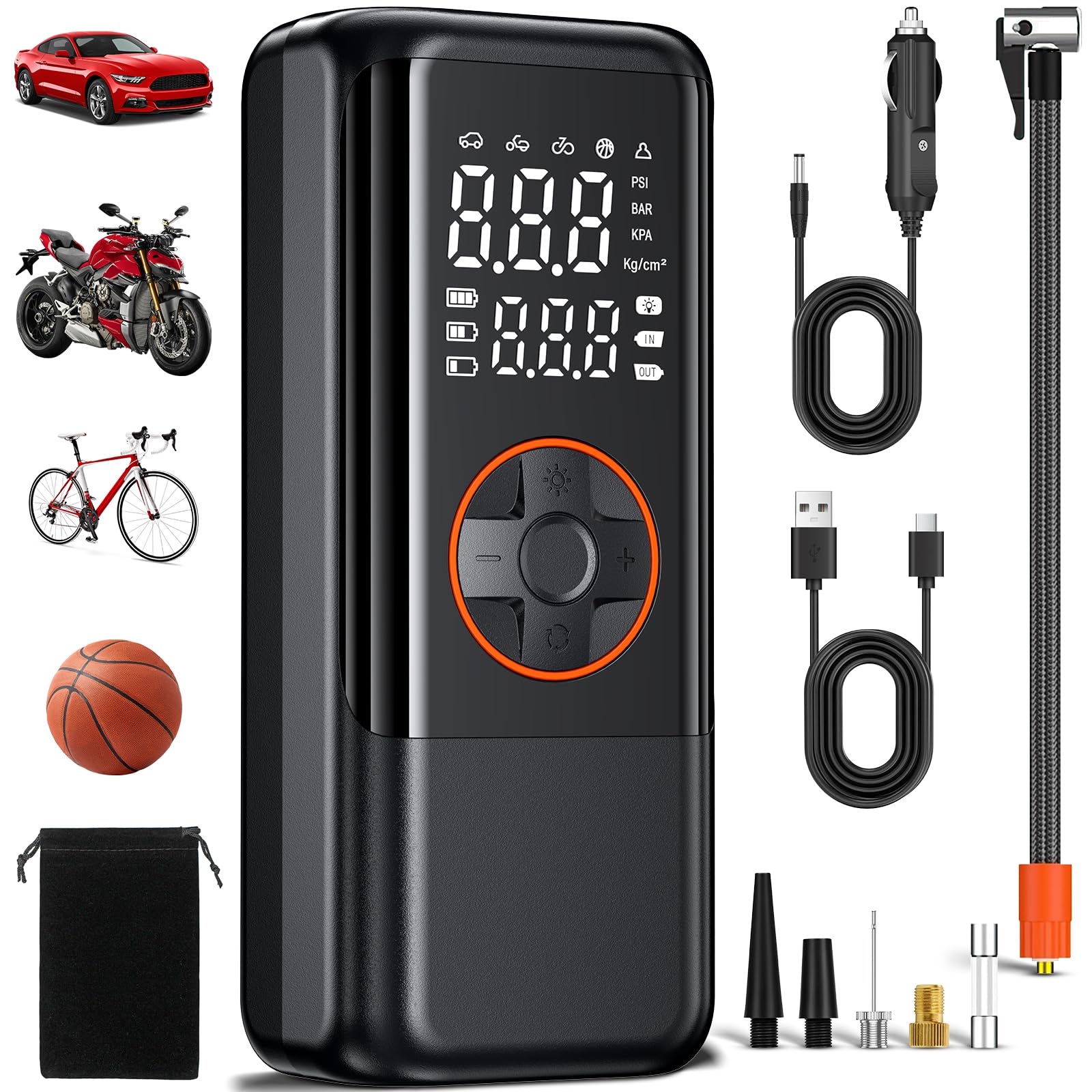 Compresseur D'air Portatif De Pompe Rechargeable éLectrique Sans Fil