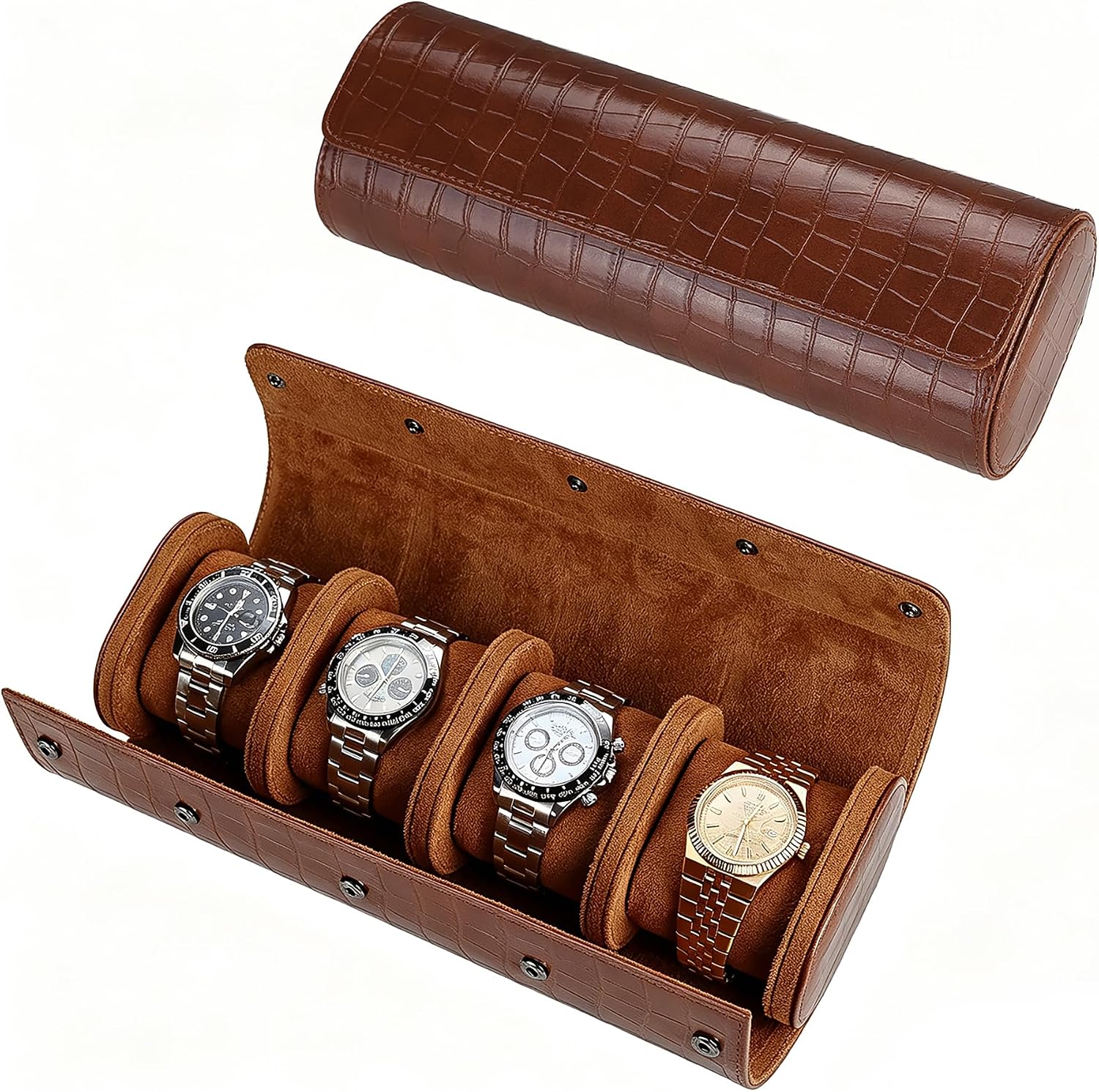 4 Slots Watch Travel Case, Watch Roll Box Storage Holder Organizer