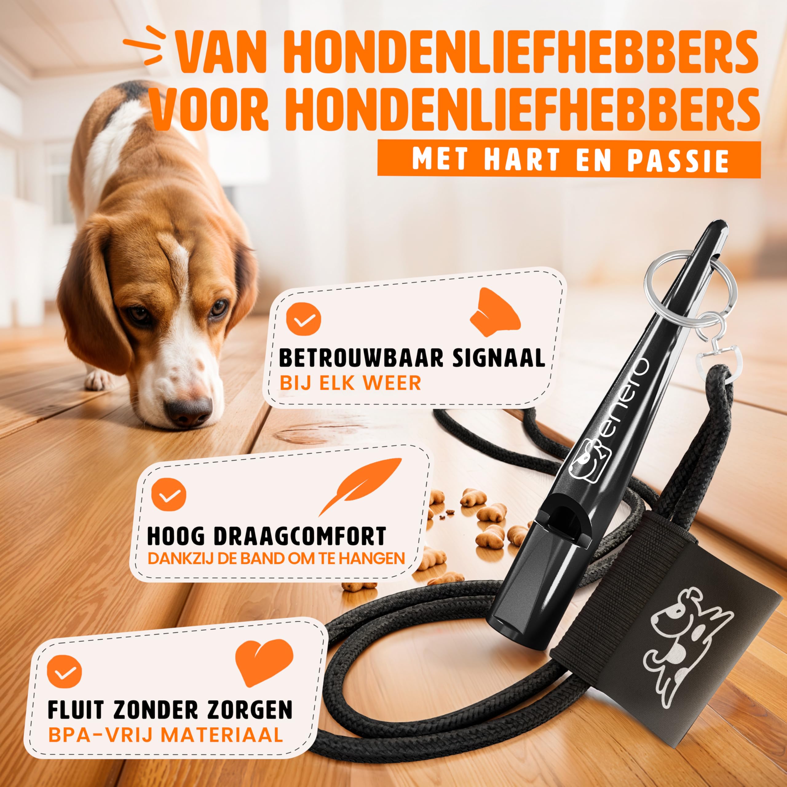 TODREMOU Hondenfluitje voor terugroeping training-Hoge Frequentie, 2-In