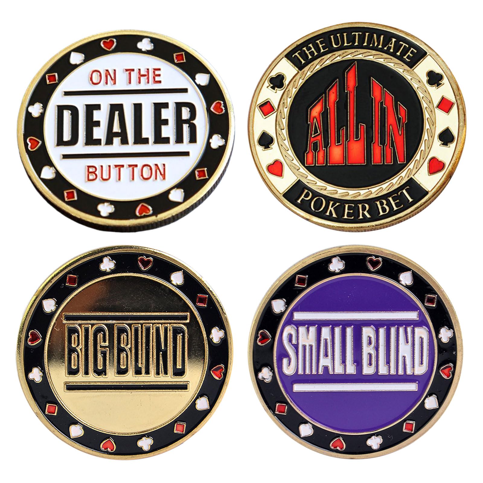 Laikoutd Metal Chip Button Dealers Pucks Buttons Cards Guard Protector Metal Coin Women Man