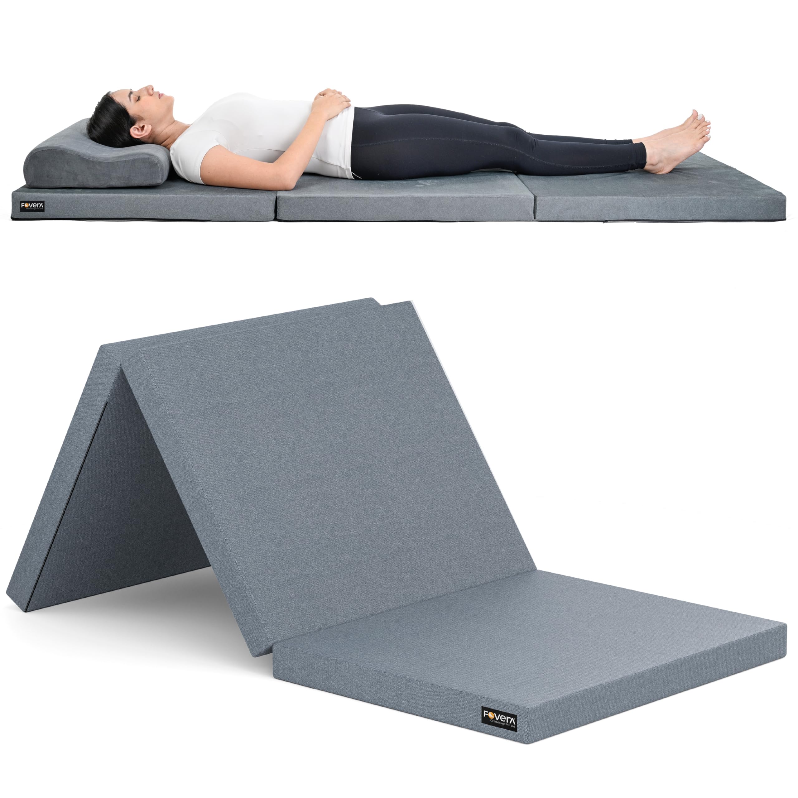 FOVERA Foldable Mattress Single Bed, Premium High Resilience Foam Folding Mattress for Floor Sleeping, Guest & Travel Bed | 3-Fold, Portable, Compact, Easy to Store (75 x 36 x 2.5 Inch)-image-29