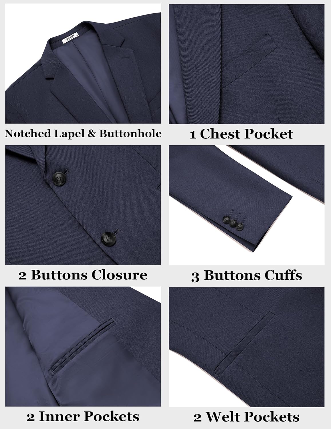 COOFANDY Men's Casual Blazer Slim Fit Two Buttons Sport Coat Lightweight Suit Jacket - Image 6