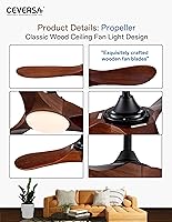 Vista 31 de 42 Inch Low Profile Ceiling Fans with Lights and Remote, Flush Mount Ceiling Fan with Lights, 3 Blades Solid Wood Dimmable Walnut Easy Installation