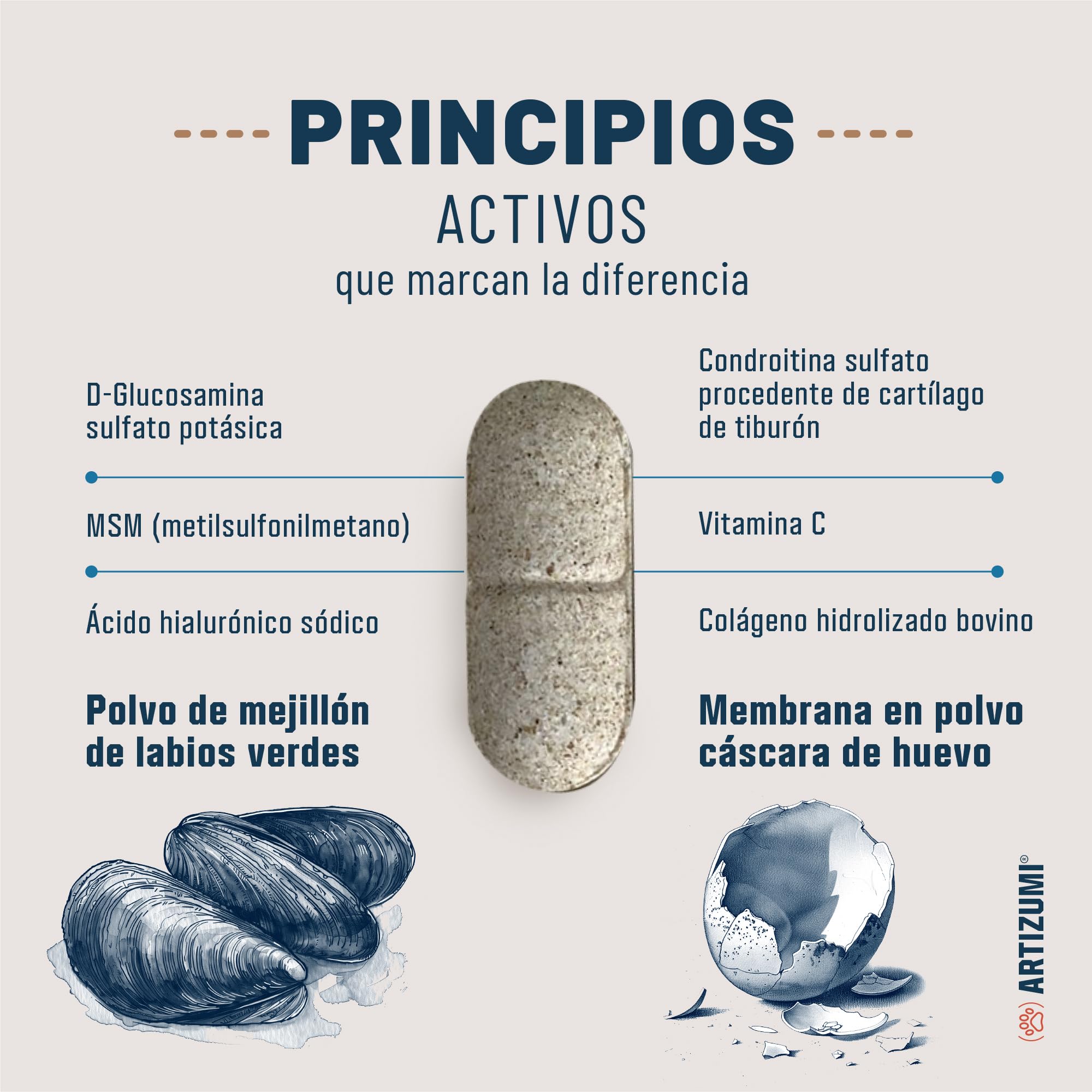 Condroprotector Perros | 100% Natural | Pastillas con MSM, Glucosamina, Colágeno, Condroitina para Proteger y Fortalecer Huesos y Articulaciones de Perros Mayores o con Problemas de Cadera | 120 uds