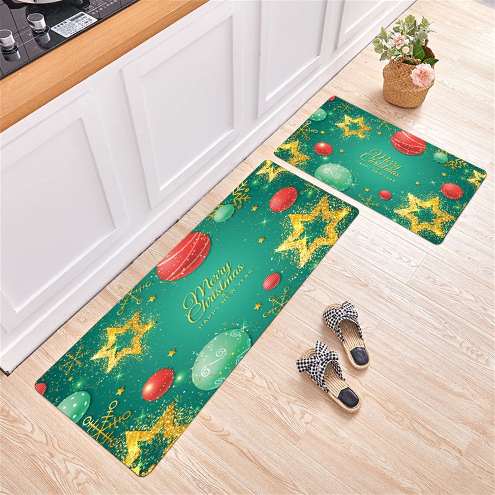 Kerst Keuken Tapijten Antislip Waterdichte Anti-Bacteriële Mat Comfort Matten All-Purpose Vloermatten Voor Keuken Badkamer of Werkstations 40X60CM