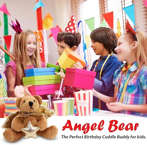 Miniatura 8 de Plushland Juguetes de peluche lindo oso de ángel suave, llavero de decoración, bonito regalo de cumpleaños, recuerdo de fiesta, suministros de 4
