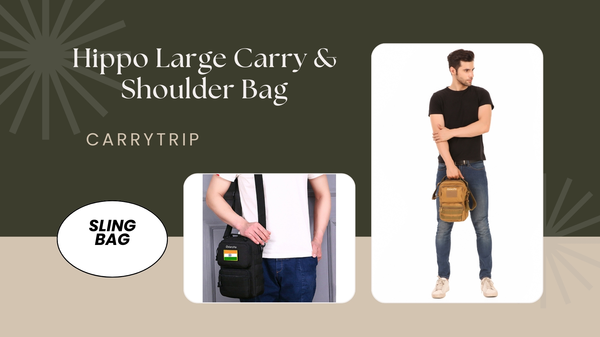 CARRY TRIP Hand Messenger Sling Bag – 1000D Nylon Tactical Sling