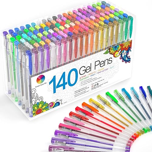 Smart Color Art Juego de bolígrafos de gel de 140 colores para adultos, libros de colorear, dibujo, pintura, escritura