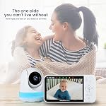 Babysense Prisma Baby Monitor with Camera and Audio, No WiFi 5” HD Video Baby Monitor, 6-Color Night Light, Split Screen Display, Baby Sound Machine with White Noise & Lullabies, Secure Hack Proof