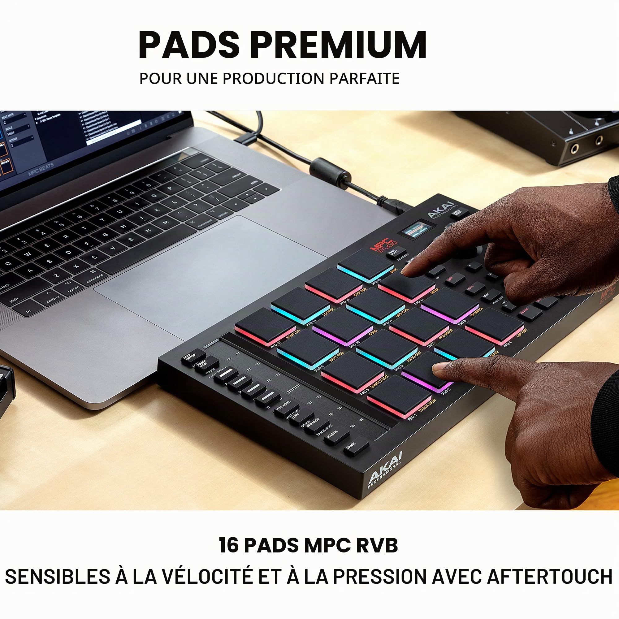 AKAI Professional MPC Studio – Contrôleur MID de production de musique avec 16 pads RGB sensibles à la vélocité & MPK Mini MK3 – Clavier Maître USB MIDI 25 Touches avec 8 Pads Rétroéclairés