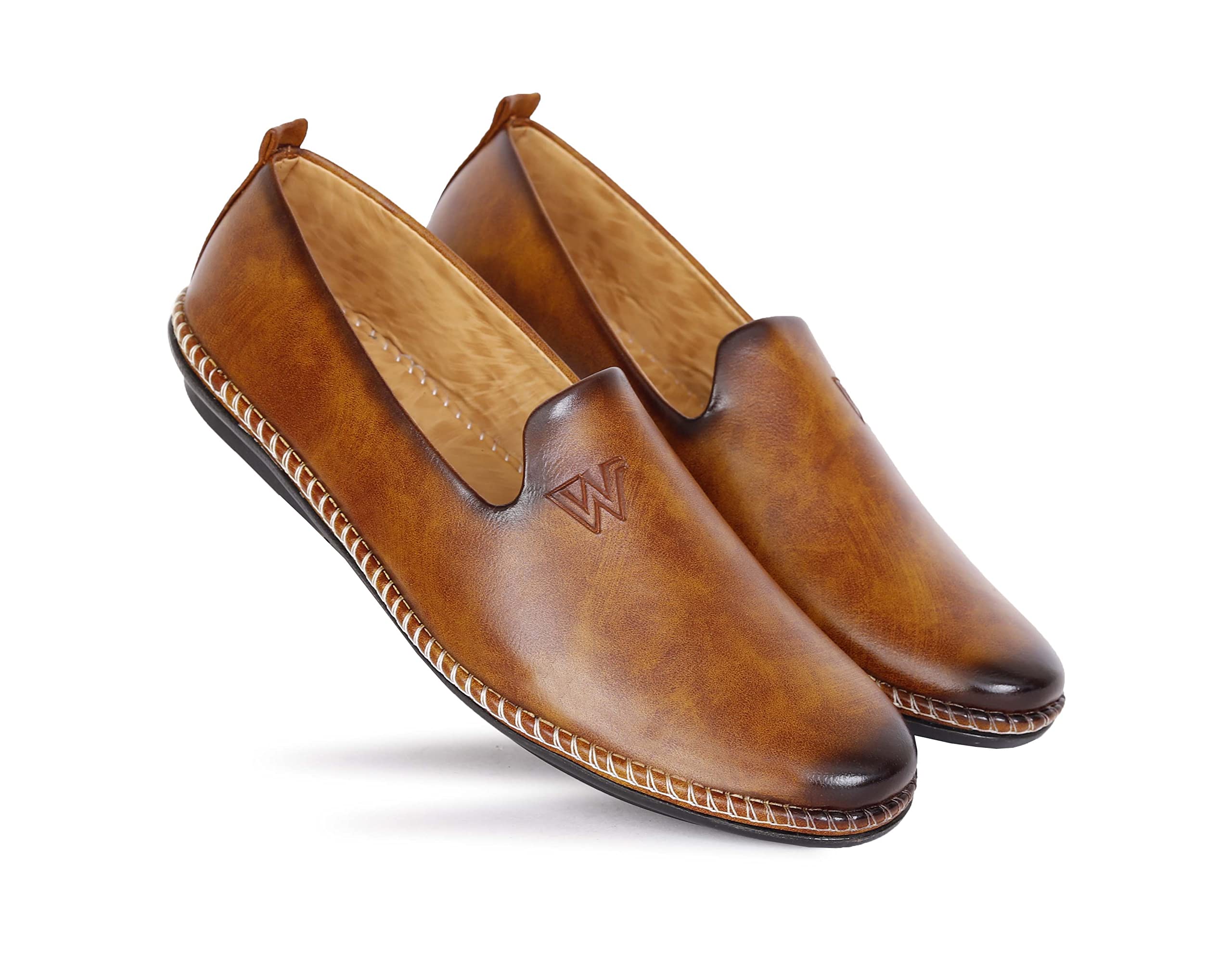 White Walkers Tan Synthetic Leather Loafers for Men - 10 UK (B09R4JK818) Amazon Price History, Amazon Price Tracker