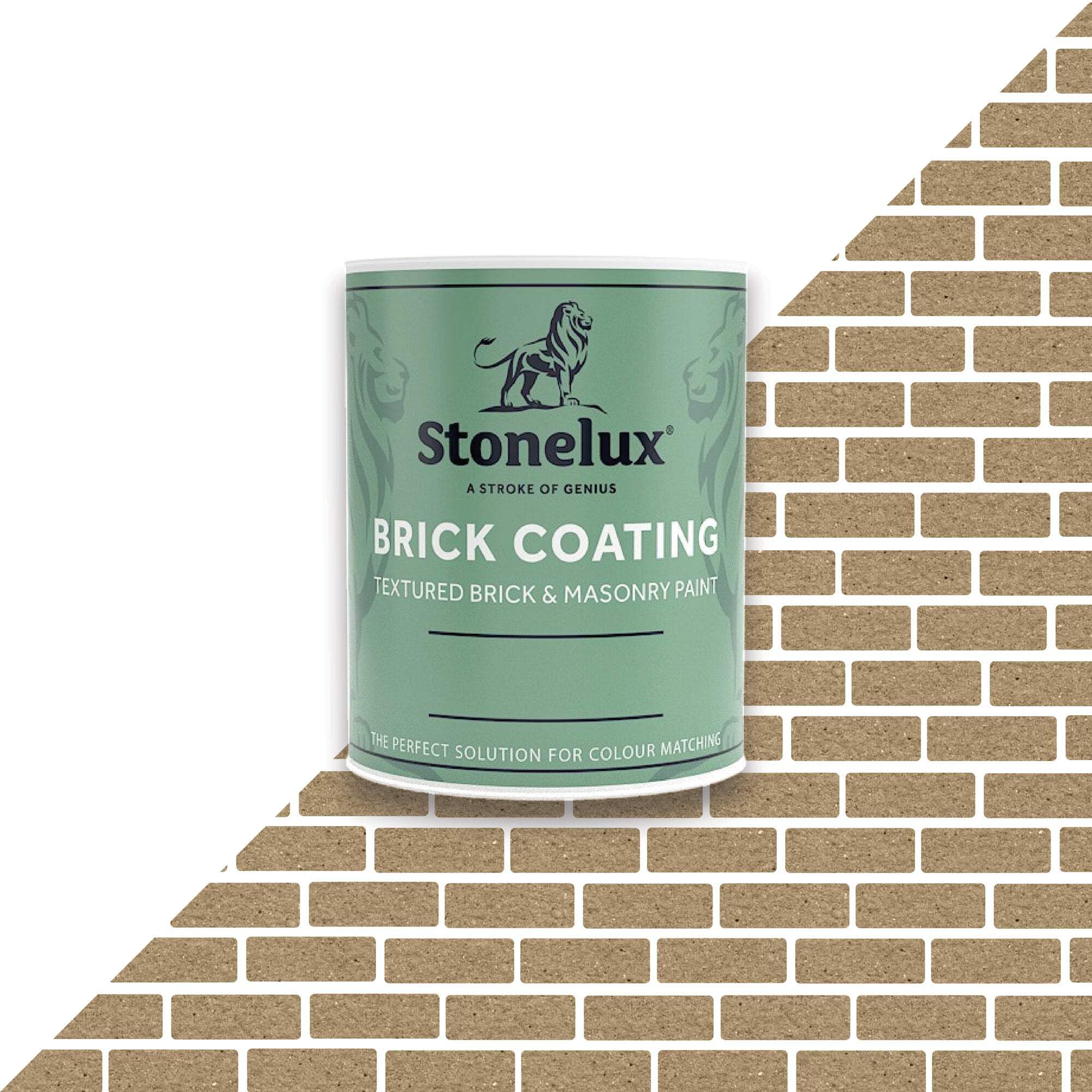 StoneLux® Brick Coating - Textured Brick Effect Paint for Changing and Restoring Brickwork Medium Buff 1 Litre — image 1