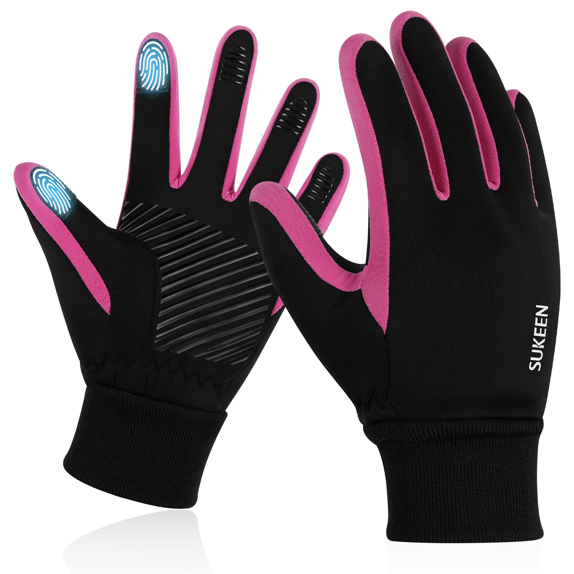 Gants d'hiver Softshell Enfants Imperméables Chauds Équitation Antidérapants Coupe-Vent Cyclisme Polaire Sports Plein air