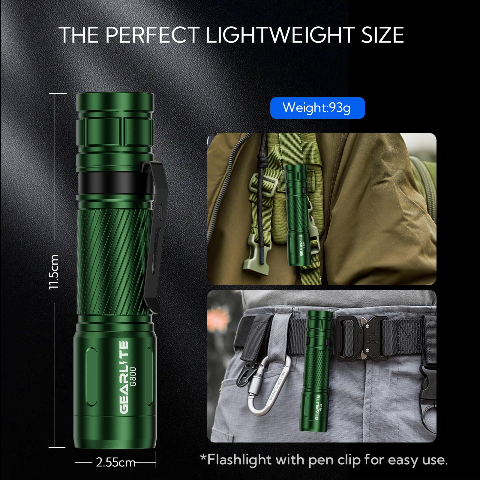 Torches Battery Powered GEARLITE Torch LED Rechargeable, 2000 Lumen LED ...