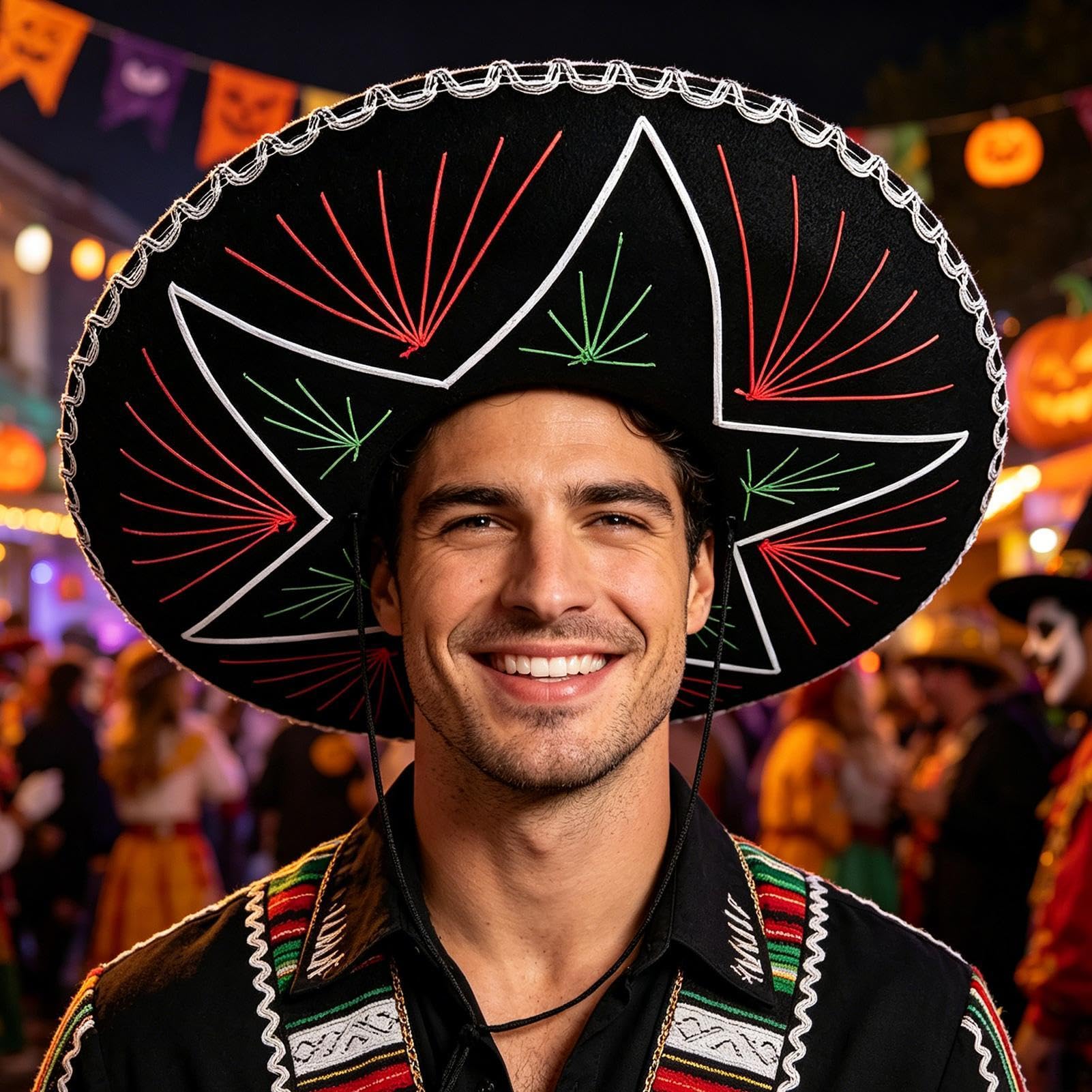 El Sombrero Mexicano Cubrecabeza Tradicional con una Ala Ancha Grande para