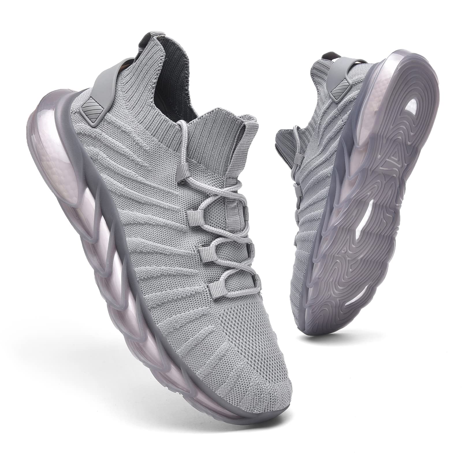 BELOSMen's Air Cushion Slip On Walking Shoes Mesh Athletic Running Shoes Casual Sport Gym Fashion Sneakers