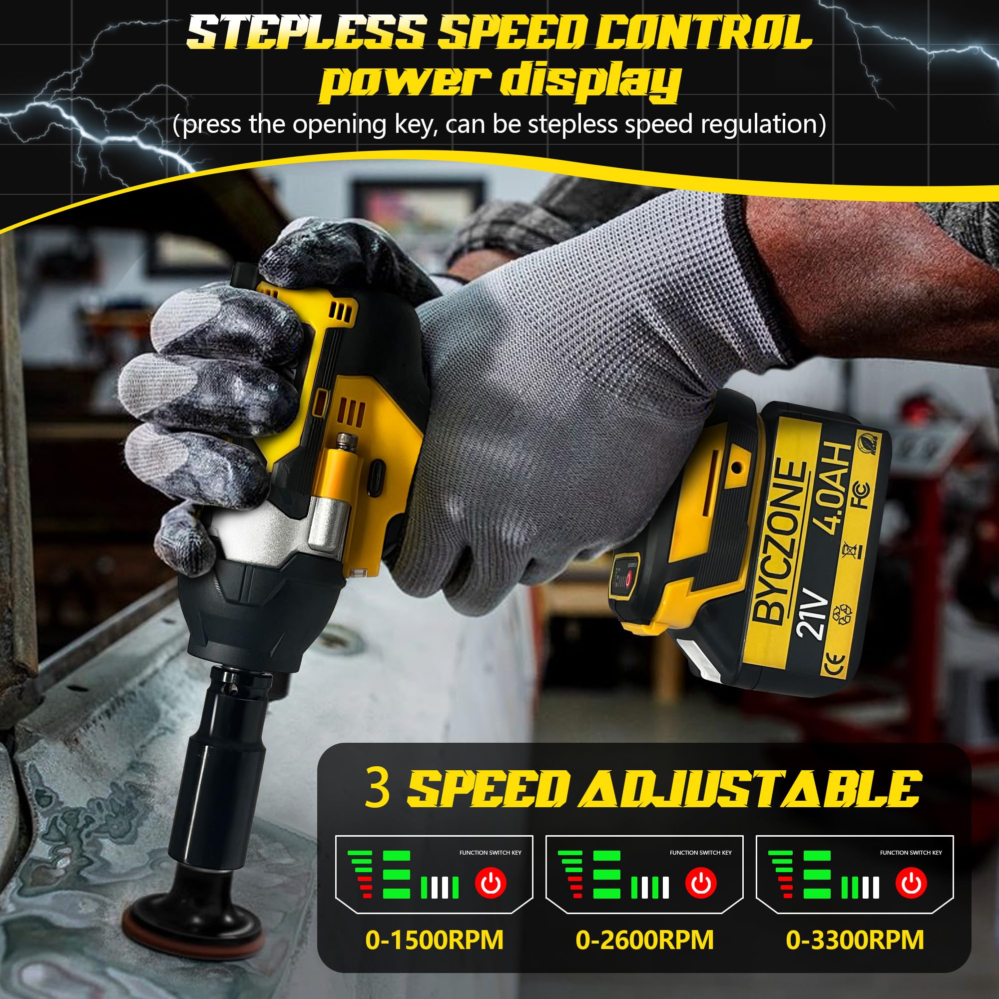 Avvitatore a percussione senza fili, 1000 N.m, coppia elevata da 1/2 pollici, senza spazzole, 21 V, con 2 batterie da 4,0 Ah e caricabatterie rapido e 6 prese, Pistola De Impacto per casa
