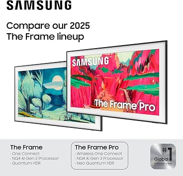 Samsung 75-Inch Class The Frame Pro LS03FW 4K Neo QLED Mini LED Smart TV (2025 Model) Slim Fit Wall Mount, Modern Frame Design, Wireless One Connect, NQ4 AI Gen3 Processor, Art Mode, Alexa Built-in
