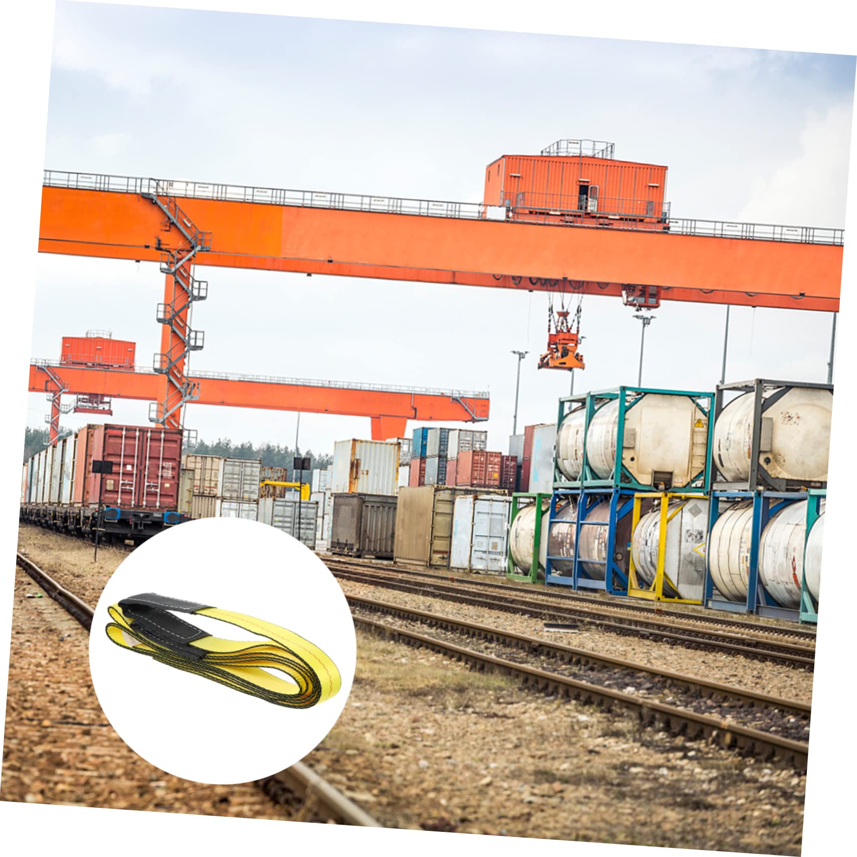 Fasce di Sollevamento Piatte ad Alta Resistenza 2 Pezzi | Poliestere, Portata Elevata e Struttura Heavy Duty, per Cantiere e Ingegneria Civile