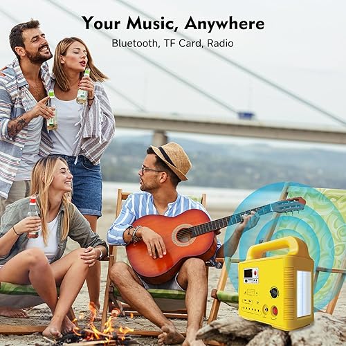 Miniatura 7 de Generador solar, generador portátil, banco de energía solar Lifepo4 con linterna LED para suministros de huracanes (rojo)