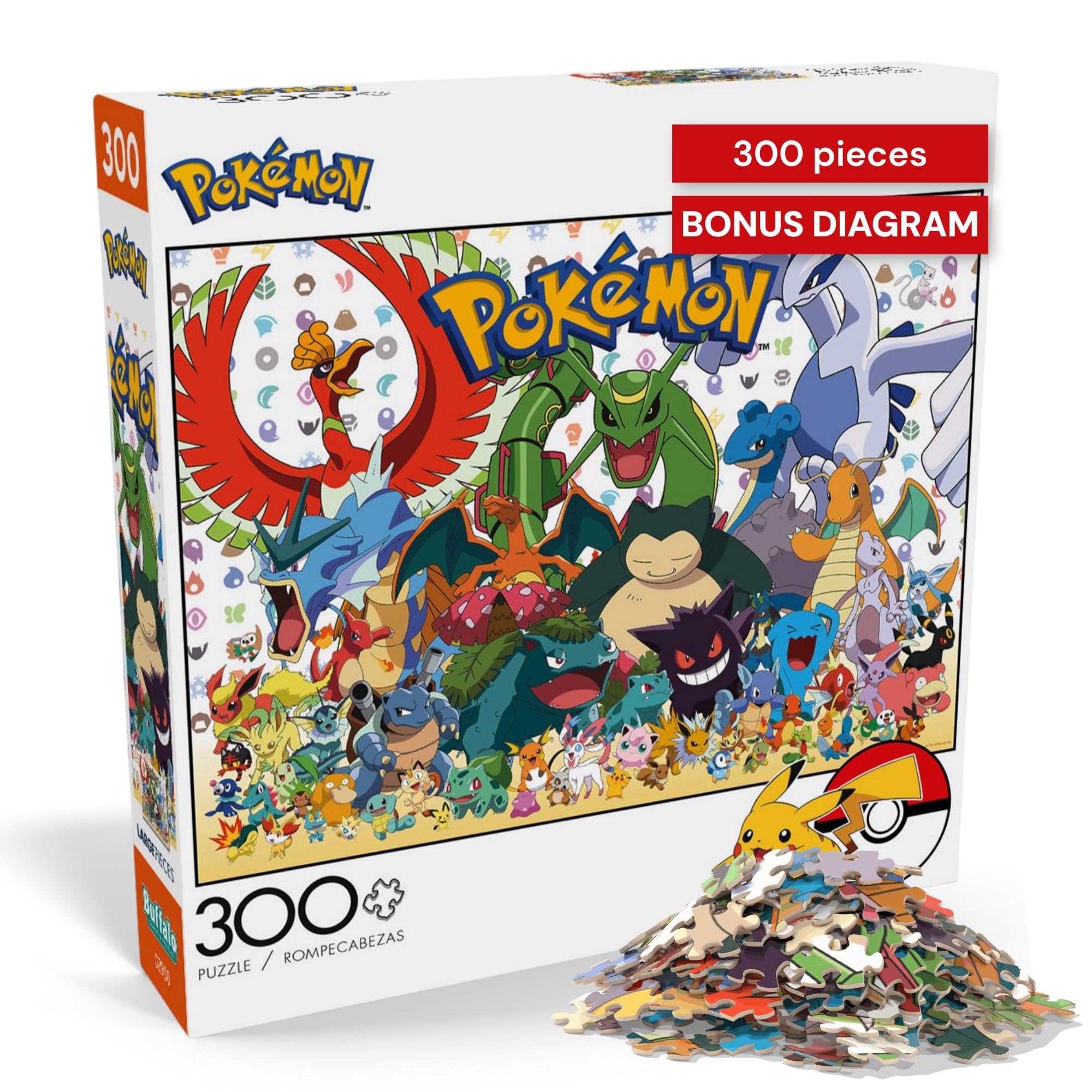 Pokémon - Fan Favorites - 300 Piece Jigsaw Puzzle for Adults - Vibrant Jigsaw Puzzles with Oversized Pieces - Finished Size 21.25 x 15.00