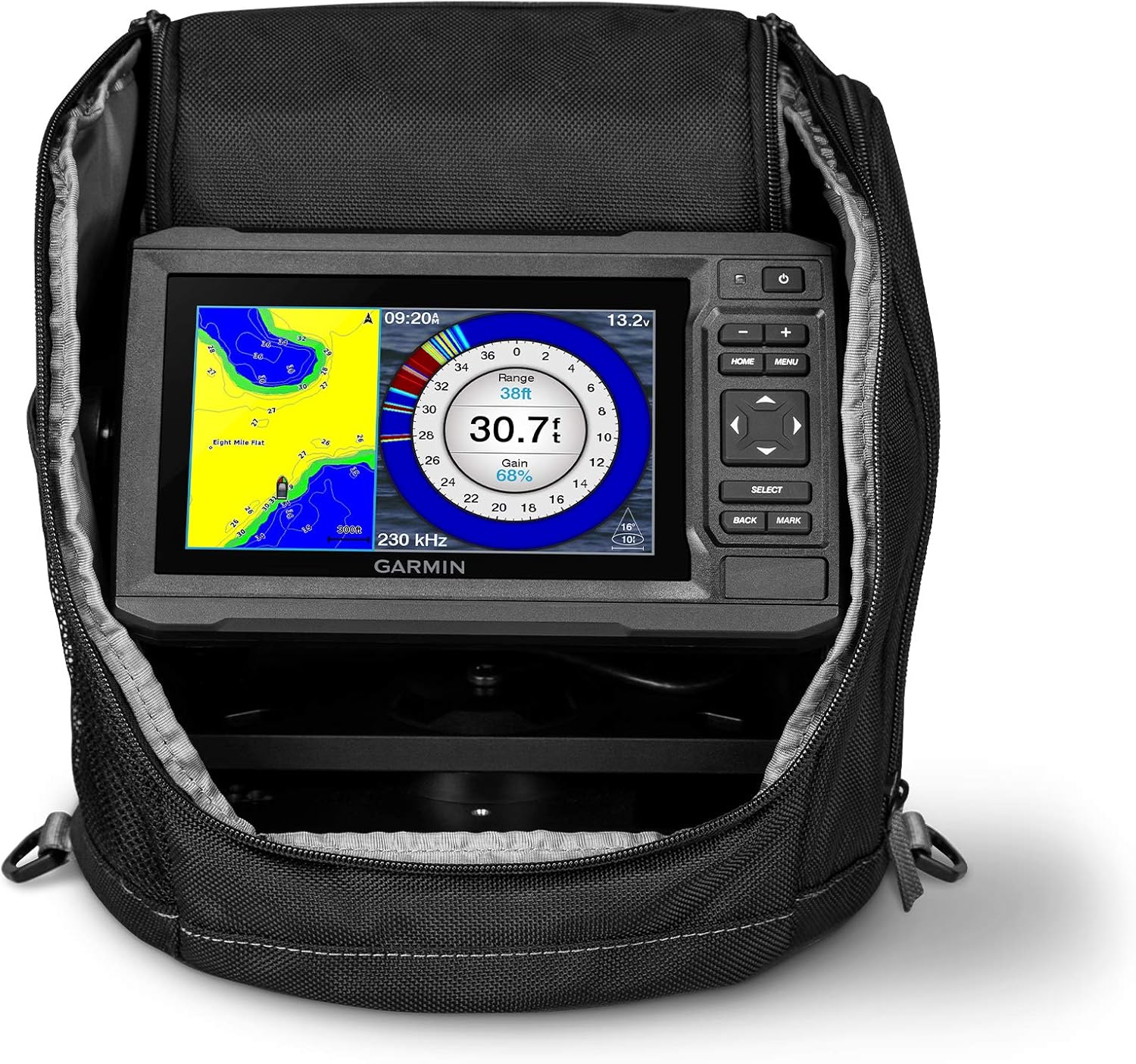 Garmin ECHOMAP UHD 63cv Ice Fishing Bundle, Includes ECHOMAP UHD 63cv Combo and GT8HW-IF Transducer