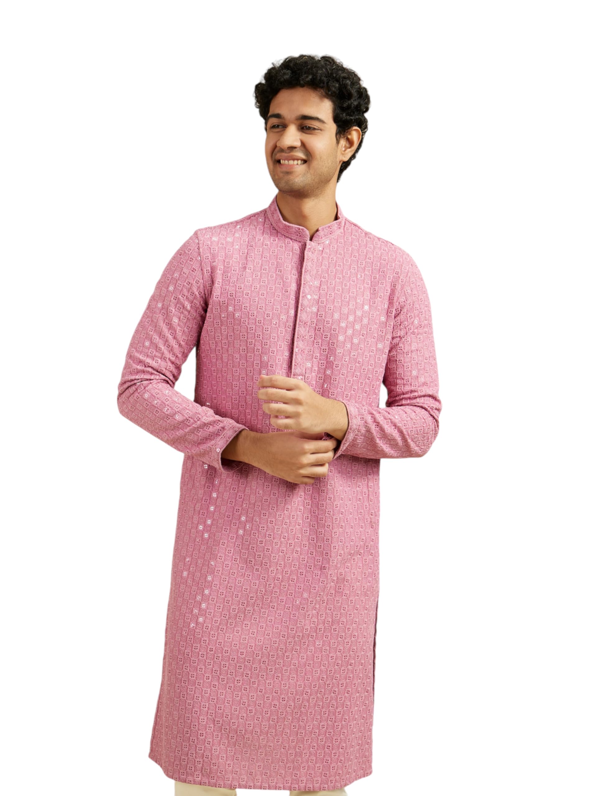 Men's Viscose Embroidered|Sequined Kurta (1pc)