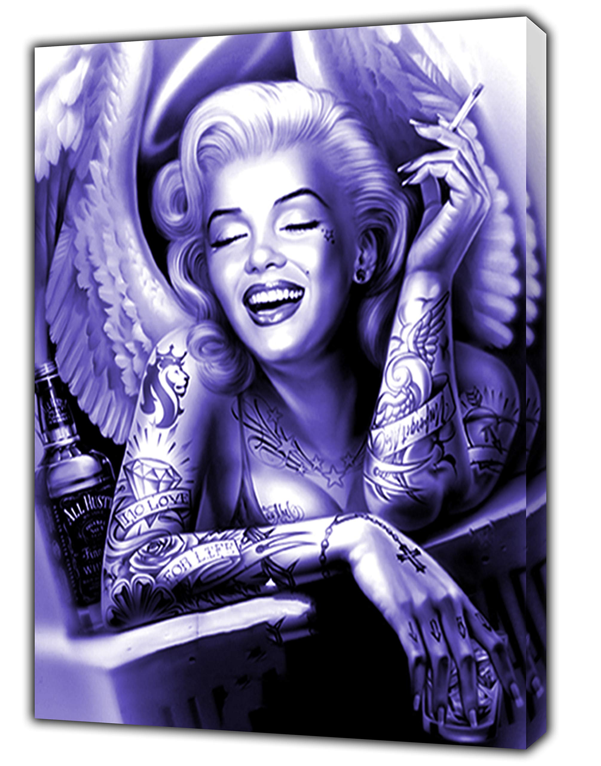 ARTSPRINTS Marilyn Monroe Angel Blue Photo Picture Print ON Framed Canvas Wall Art Home Decoration Ready to Hang 16 x 12 inch -38mm Depth