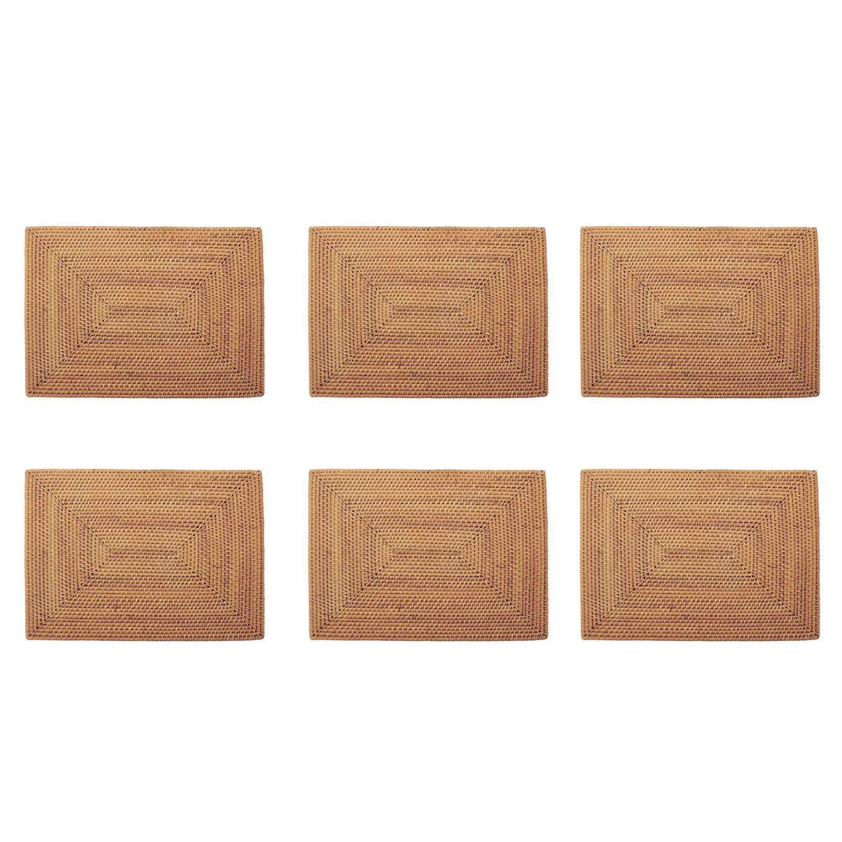 Hndhbfgrt 6X Table Mats Non Slip Rattan Placemats Dining Table Heat Woven Placemats Heat Mats for Dinner Table