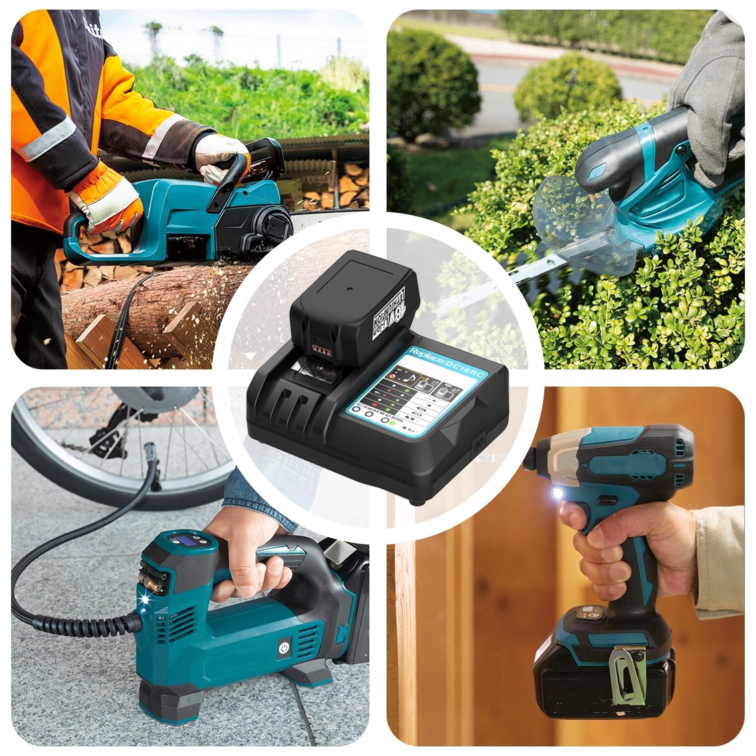 Energup 18V 5.5Ah Batteria con Caricatore per Makita Batteria 18V | Compatibile con Makita BL1850 BL1860 BL1840 BL1830 BL1820 BL1815