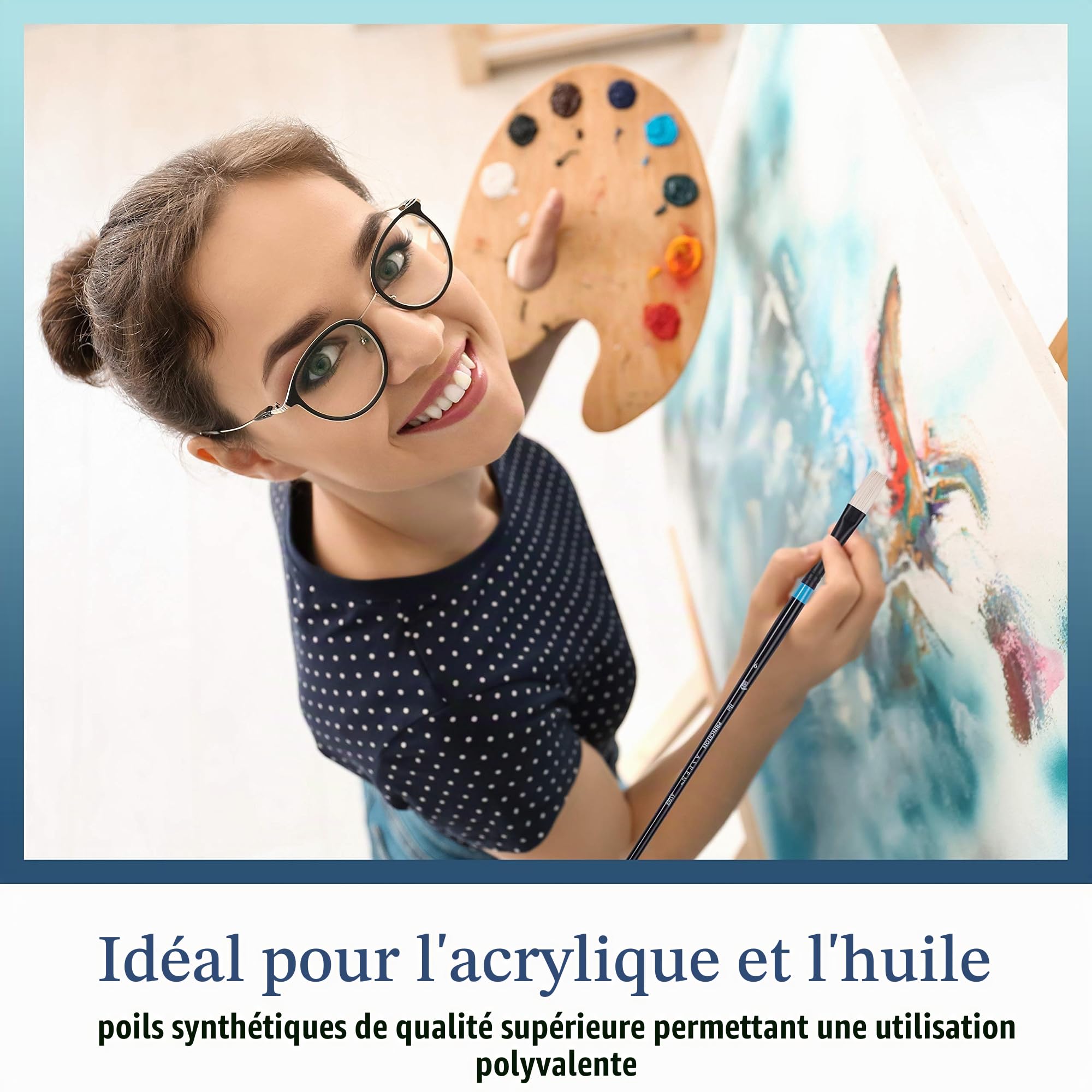 Princeton Aspen 6500 Lot de 5 pinceaux Professionnels pour Peinture Acrylique - Pinceau Princeton synthétique pour Peinture à l'huile Acrylique et Gouache