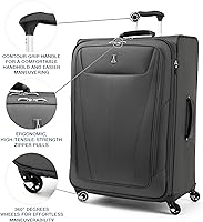 Vista 257 de Travelpro Maxlite 5 - Juego de 2 piezas de equipaje de mano de tela, expandibles con 4 ruedas giratorias, bolso blando para debajo del asiento, Negro