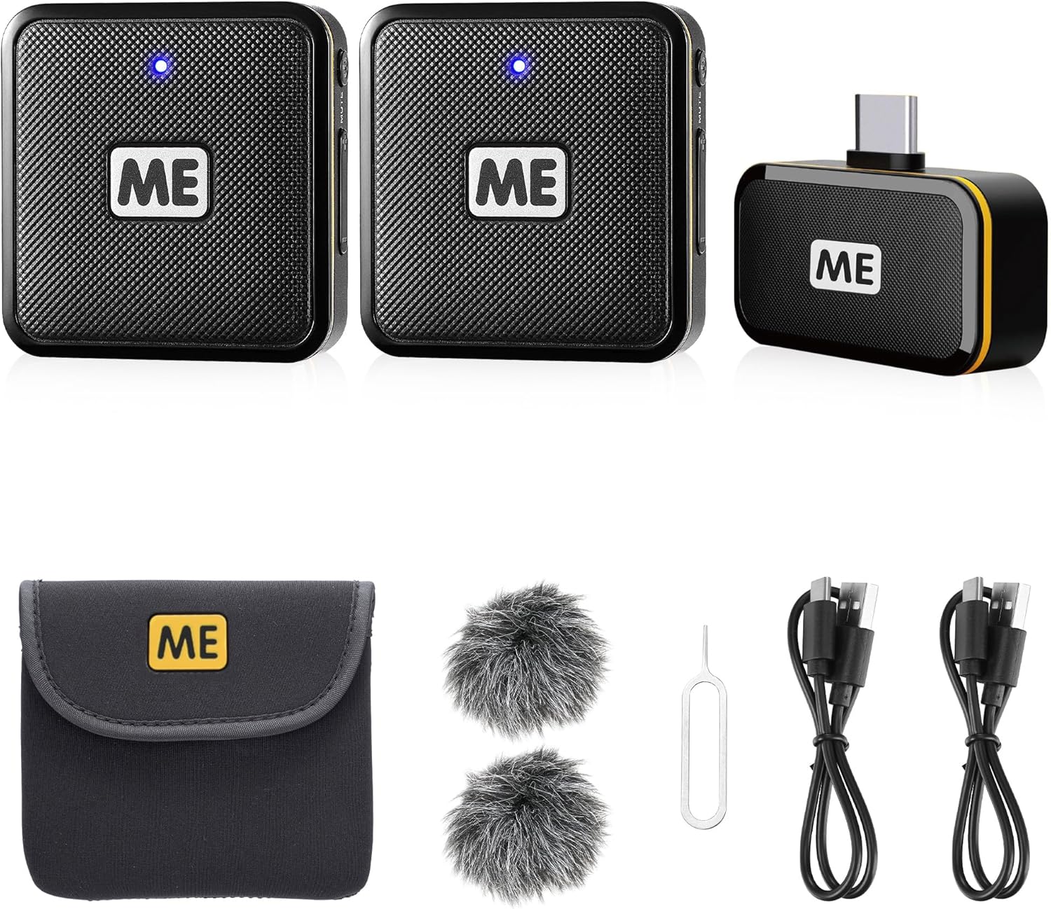 Wireless Lavalier Microphone for Android USB C Smartphone Tablet Noise Cancellation, Gain Control, 196ft Transmission, Wireless Lapel Podcast Microphone Mic for Video Recording Vlog Live Streaming