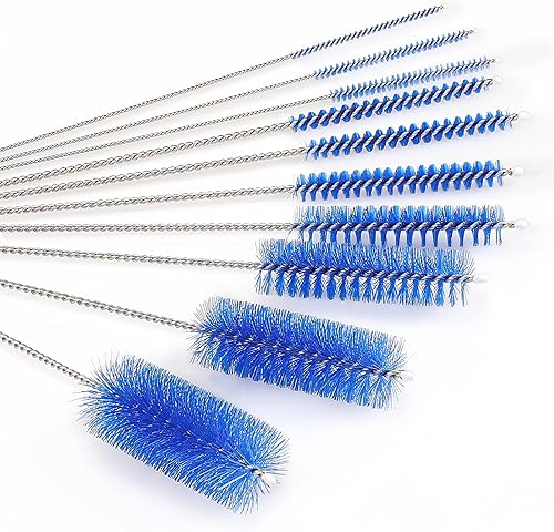 Vista 31 de CiaraQ Cepillos de limpieza de botellas, juego de cepillos de tubo de nailon de 8 pulgadas, limpiador para botellas de cuello estrecho, tazas