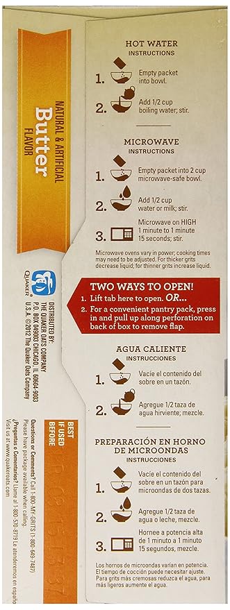 Quaker Instant Grits Mantequilla 12 Onzas miniatura 4