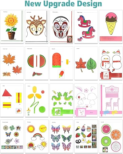 Miniatura 2 de Libro de dibujo de pintura con bolígrafo 3D, plantillas de papel grueso de 40 patrones reutilizables de colores con dos placas transparentes,