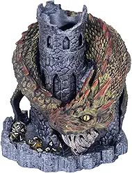 Black Dragon Castle Dice Tower,for Tabletop Games,D&D and RPG Games,Dungeons and Dragons,DND Dice Tower,Perfect Table Decoration & Party Surprise Gifts（with 7Pcs Polyhedral Dice）