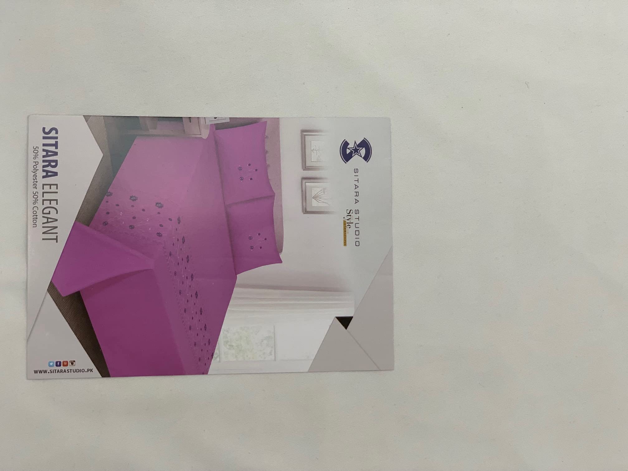 Nishat Linen Cotton Bedsheet for Queen Size with 2-Pillow Covers (98x95In, 19X29In, Lavender)