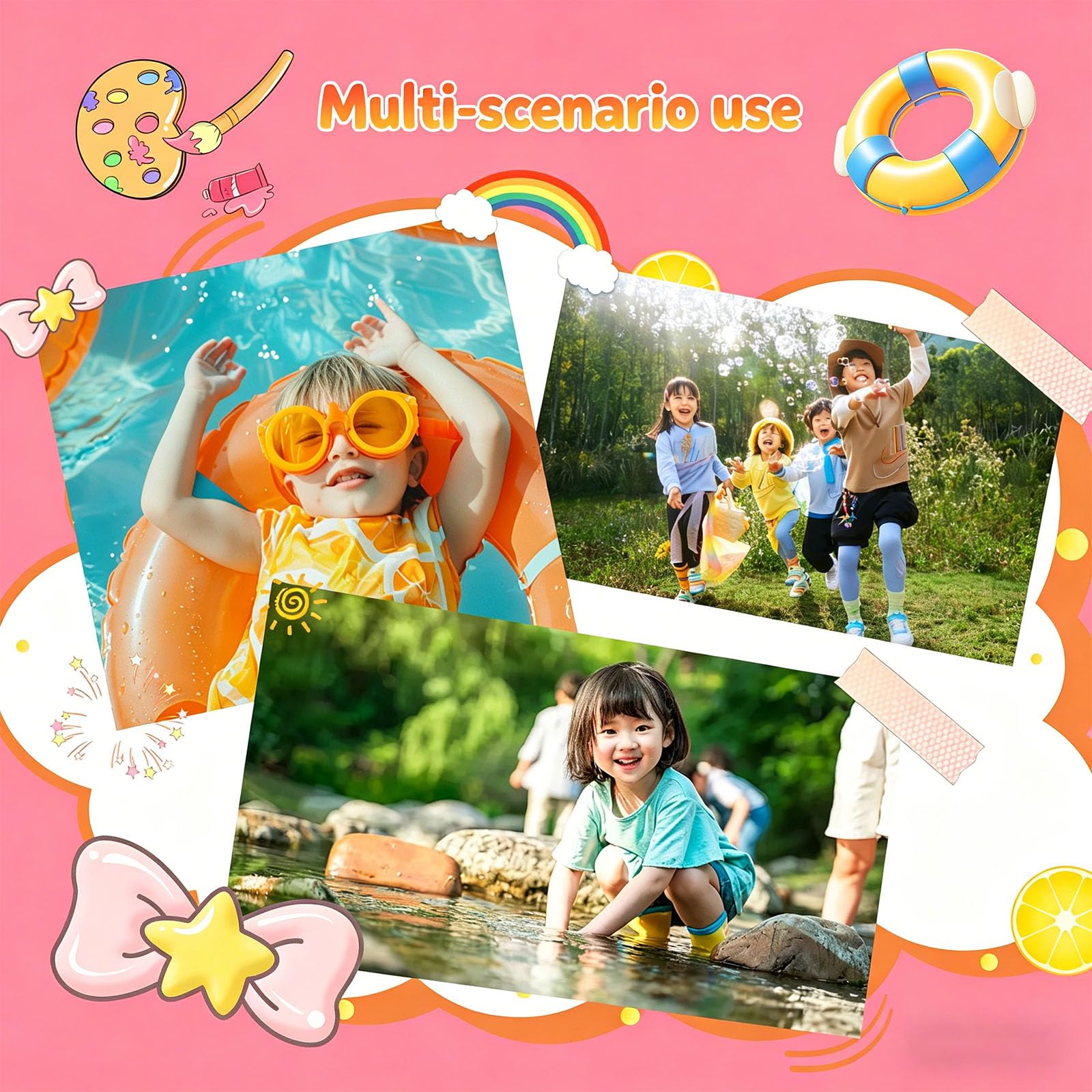 Cámara digital para niños, IP68, 32 GB, memoria, 8X, fotografía al aire libre, cámara digital para niños