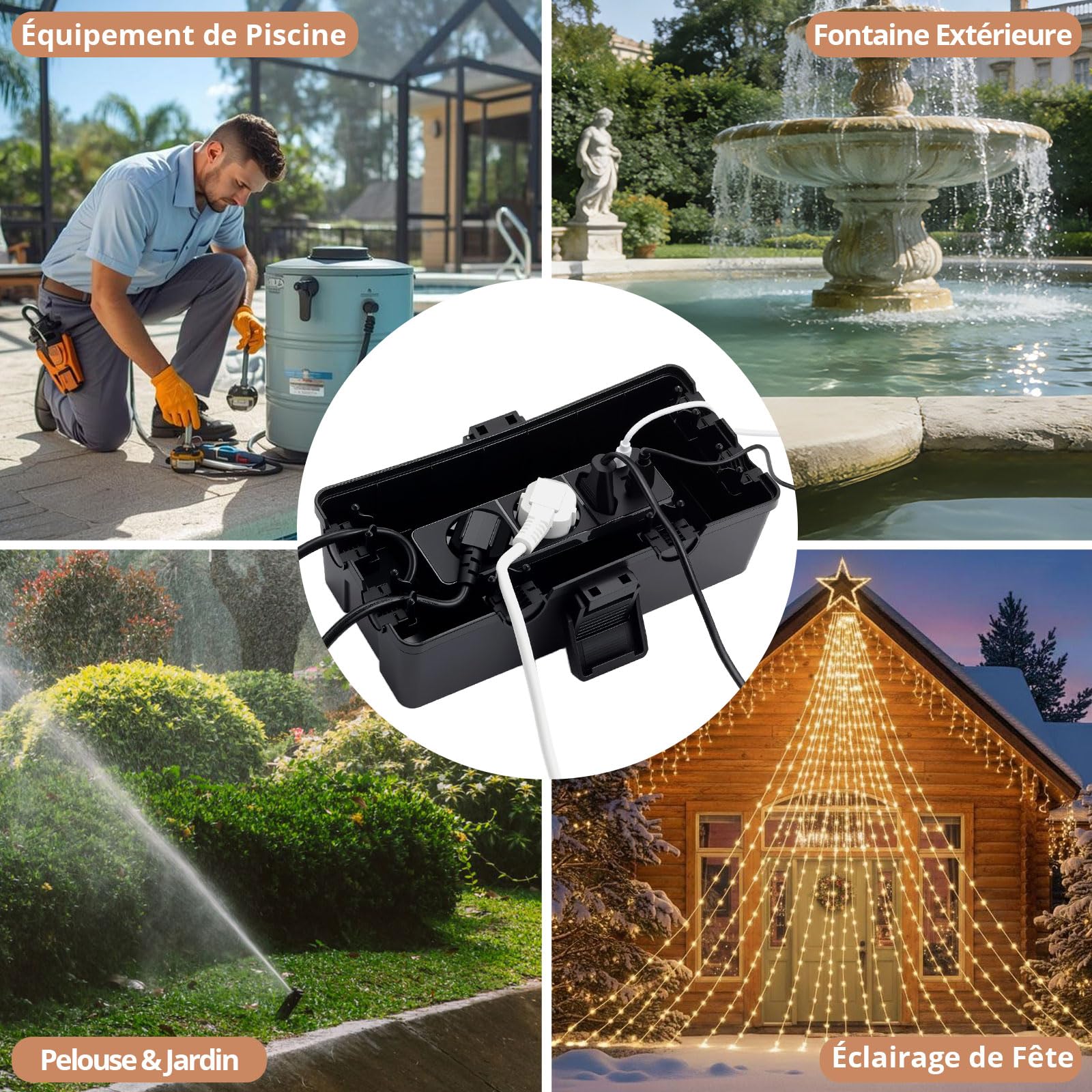 Kamtop Boîtier Étanche Extérieur IP54 – Coffret de Protection Électrique ABS, Résistant aux Intempéries, pour Jardin, Éclairage Extérieur, Rallonge, Installation Facile