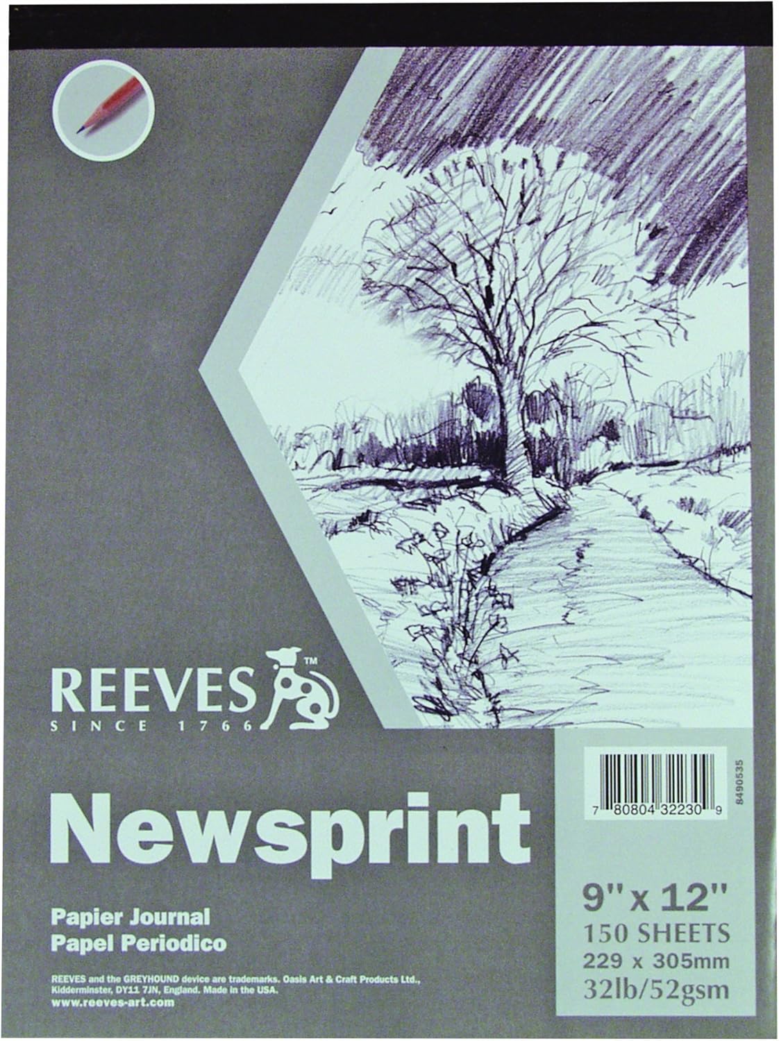 Reeves 9Inch by 12Inch Newsprint Paper Pad, 150Sheet